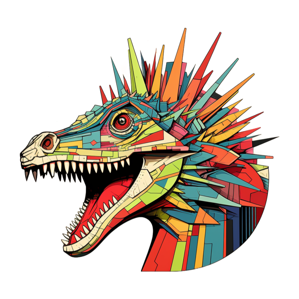 Dinosaurs collection: Colorful t-rex with spikes