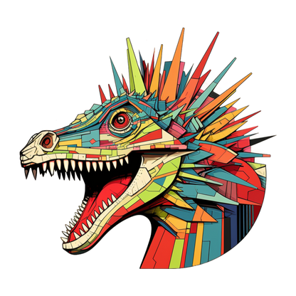 Dinosaurs collection: Colorful t-rex with spikes