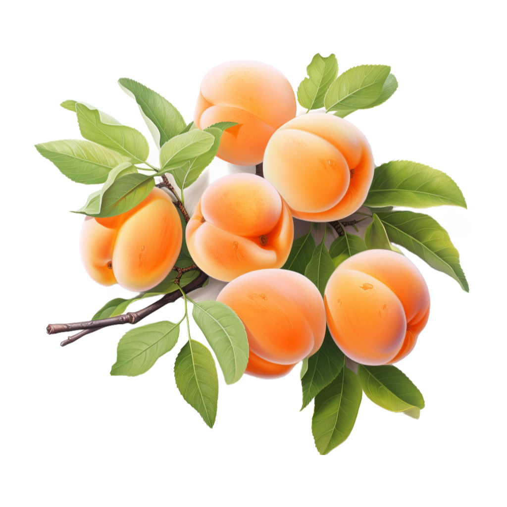 Sweet fruits collection: Ripe Peaches Branch