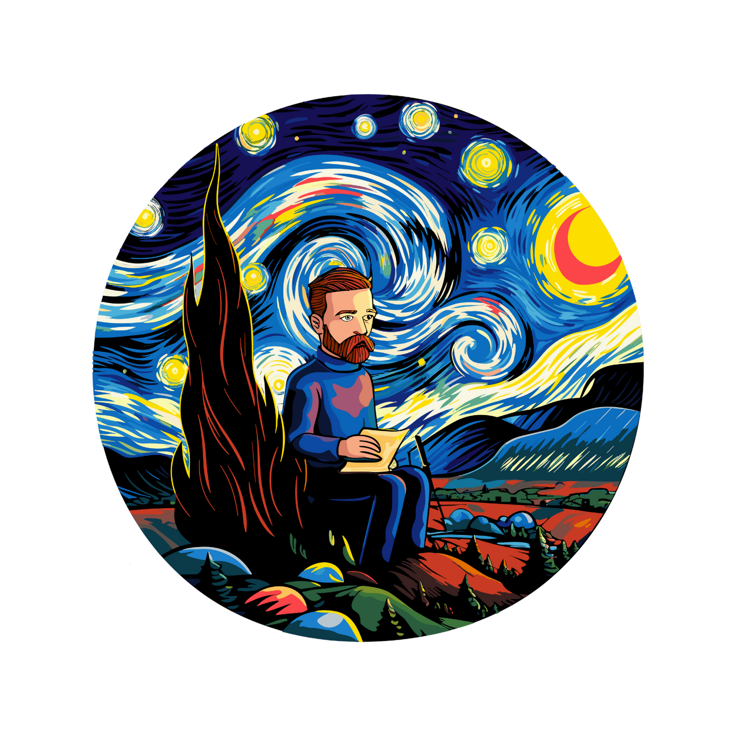 Van Gogh himself inside his famous starry night. Exclusive!