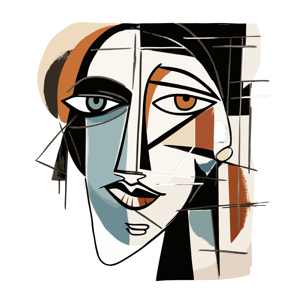 Graphical art and suprematism collection: Graphical art girl's face