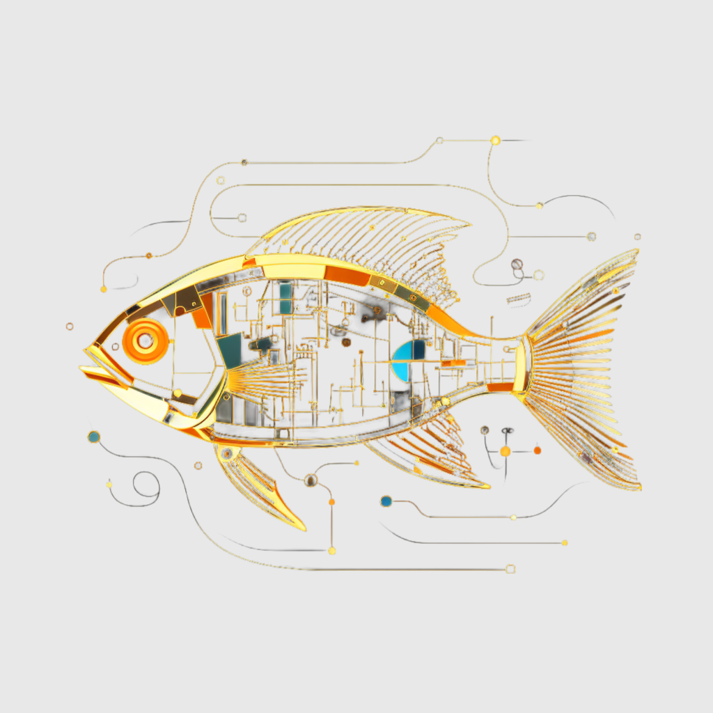 Fishy art collection: Gold fish line art design