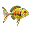 Fishy art collection: Graphic representation of a yellow fish.