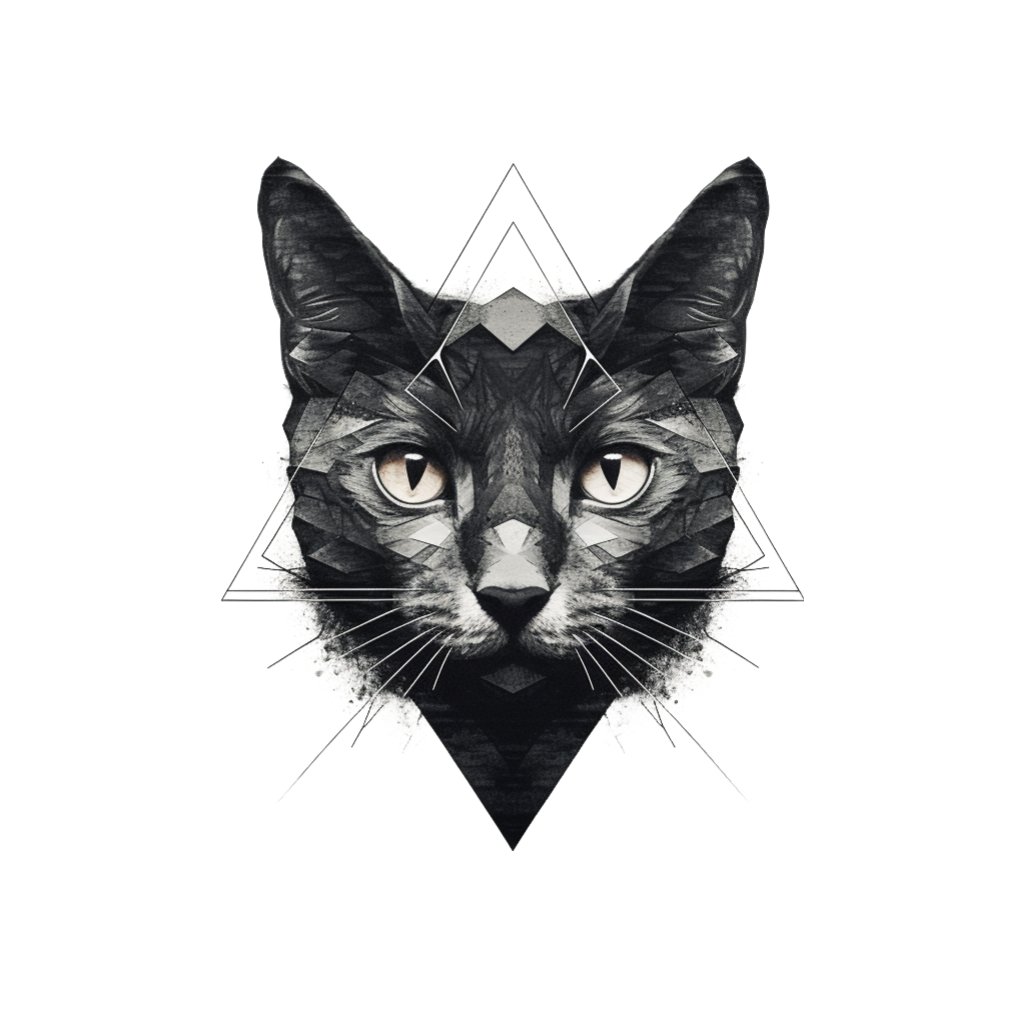 Beloved cats collection: Black Cat in a Triangle