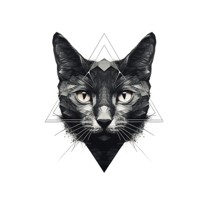 Beloved cats collection: Black Cat in a Triangle