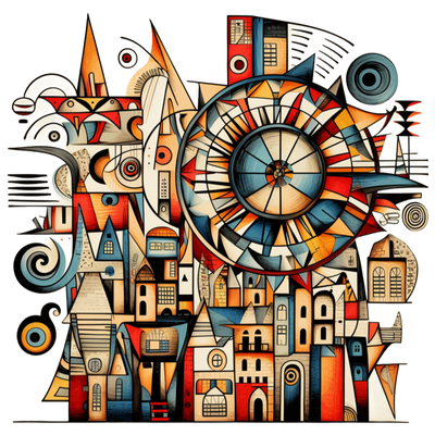 Mechanical design collection: Old town fair graphical art design