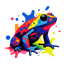 Super frogs collection: Funny graphical dart frog in rainbow colors