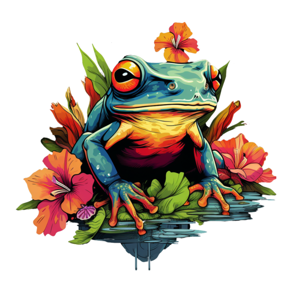 Super frogs collection | Dart frog in flowers