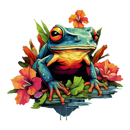 Super frogs collection | Dart frog in flowers