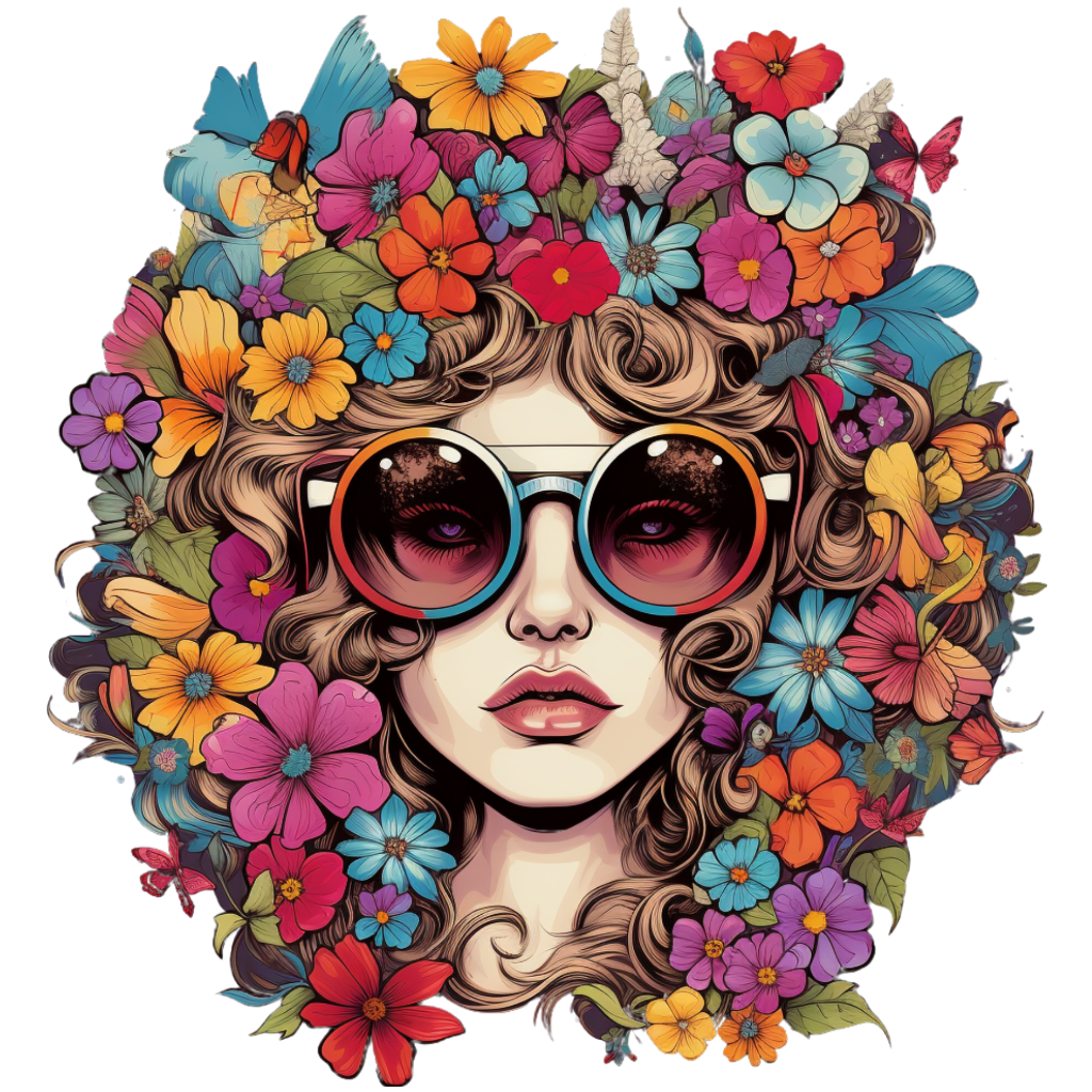 Flower power collection: Flower Power Girl Art