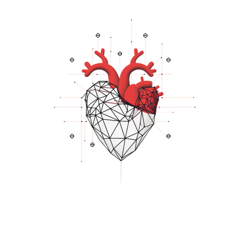 Hearts collection: Line Art Heart Triangular Design