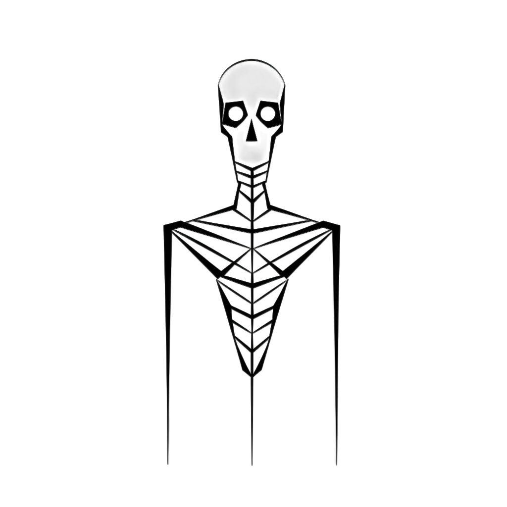 Skulls art collection: Linear skeleton