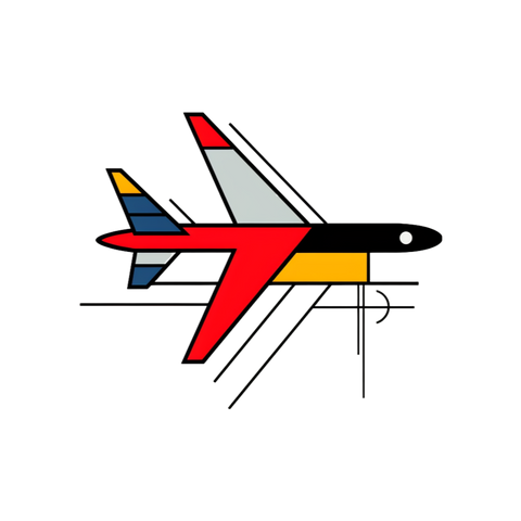 Planes and aviation collection: Suprematism plane minimalist art
