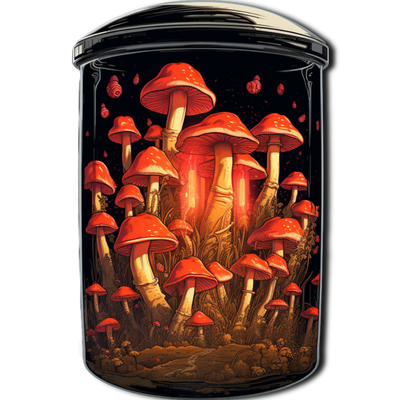 Mushrooms collection: Magic mushrooms in a jar