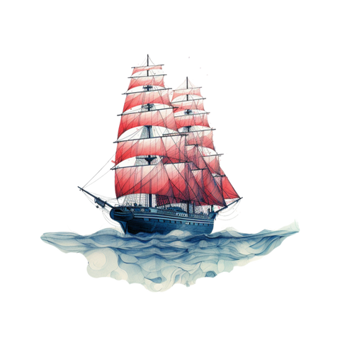 Maritime art collection: Red sails