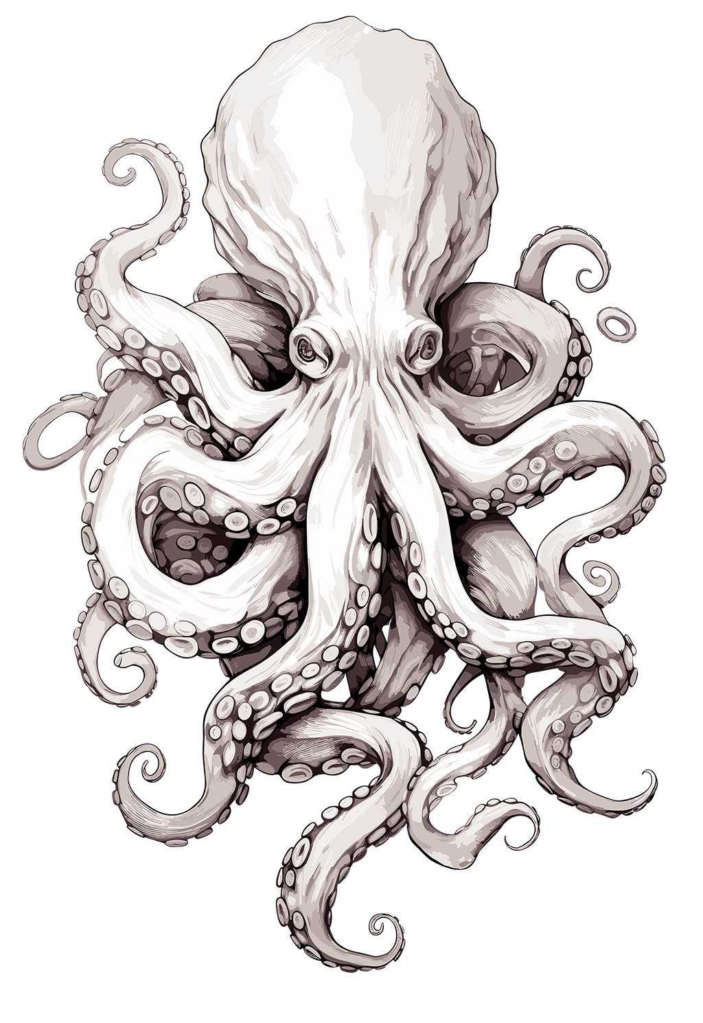 Animals collection: B&W Octopus