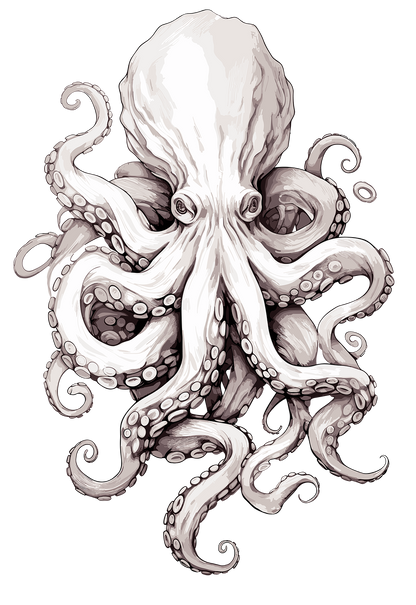 Animals collection: B&W Octopus