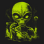 Aliens collection: Green smoking alien