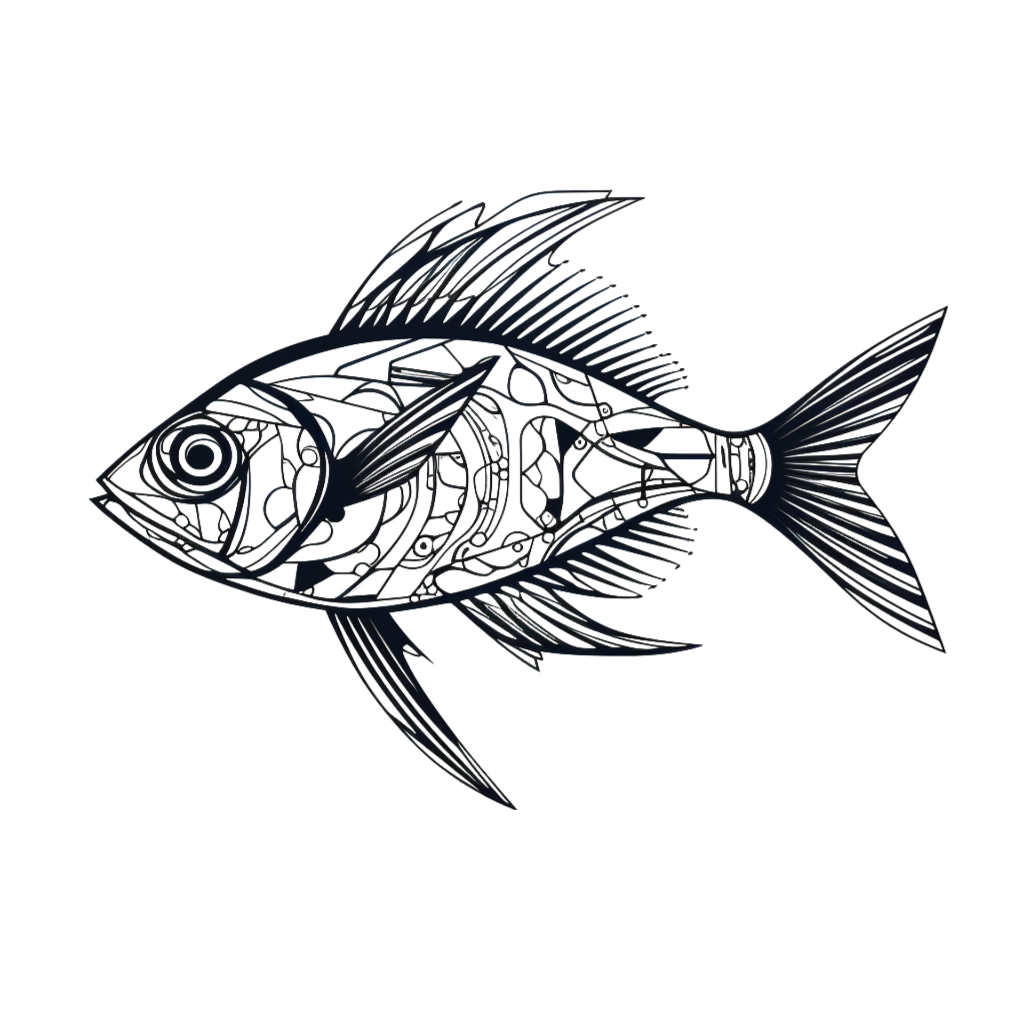 Fishy design collection: Line art fish design