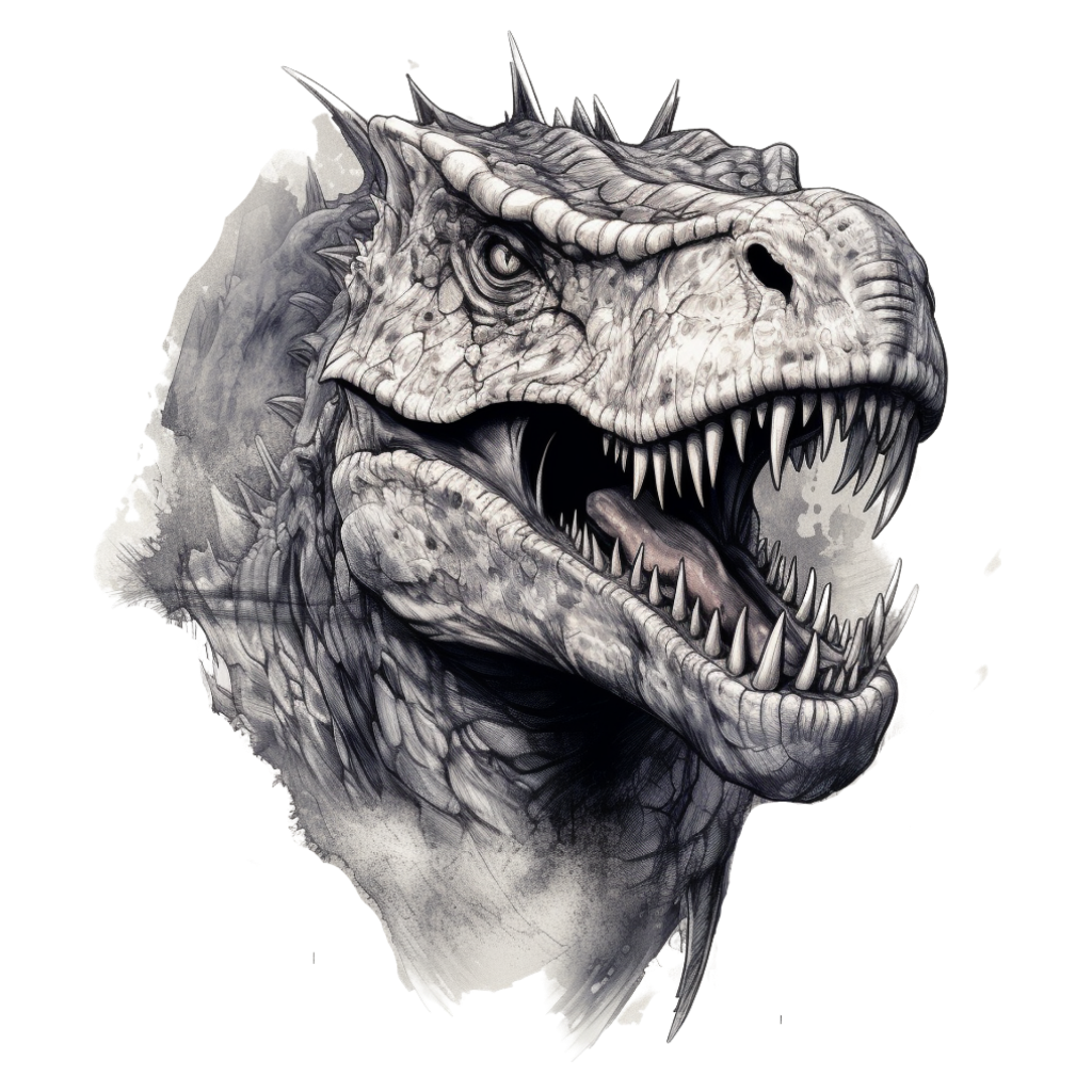 Dinosaurs collection: T-rex in Black and White