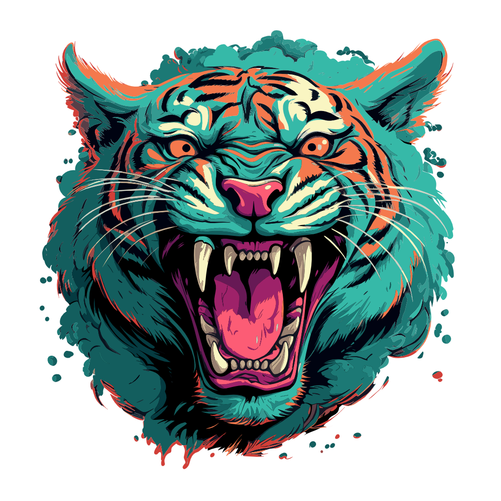 Big cats collection: Blue tiger roar