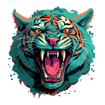 Big cats collection: Blue tiger roar