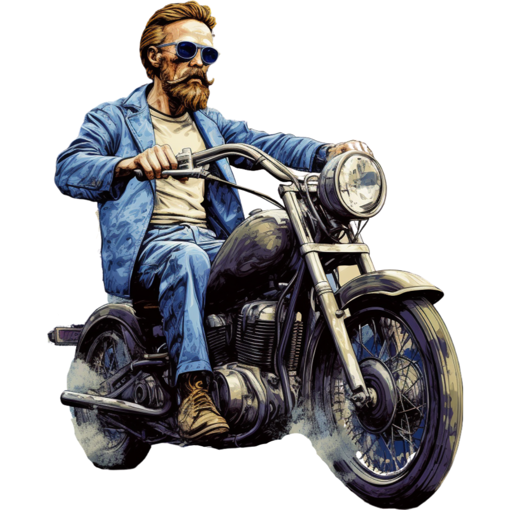 Van Gogh old school biker