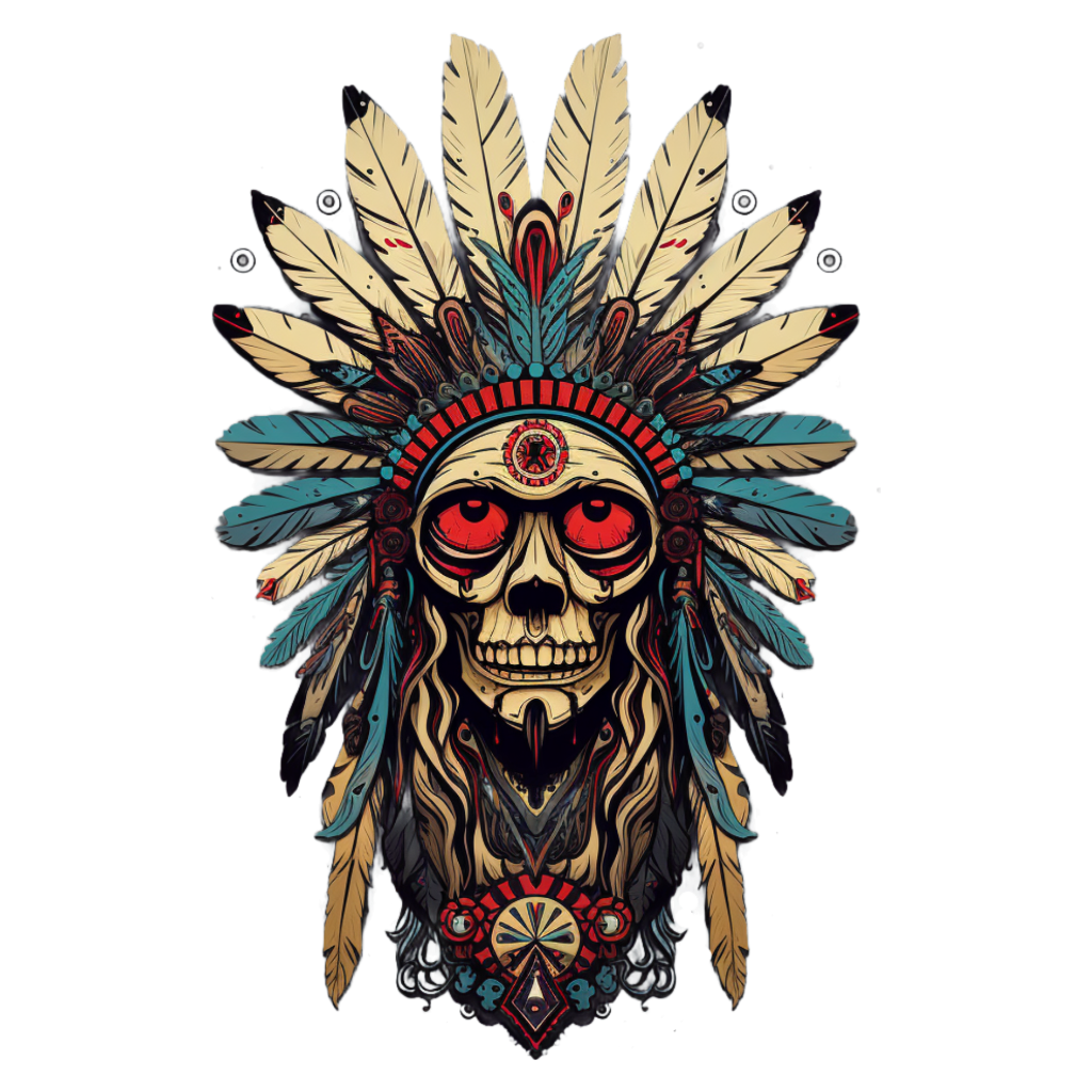 Spirits of Apache collection: Apache skull with feathers