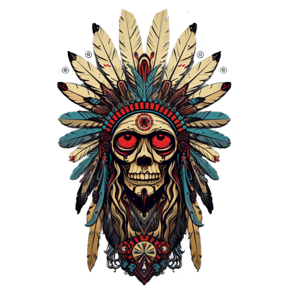 Spirits of Apache collection: Apache skull with feathers