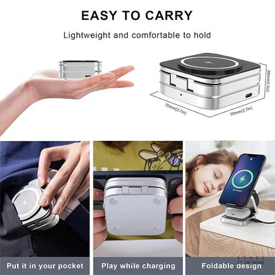 30W 3 In 1 Magnetic Wireless Charger Stand