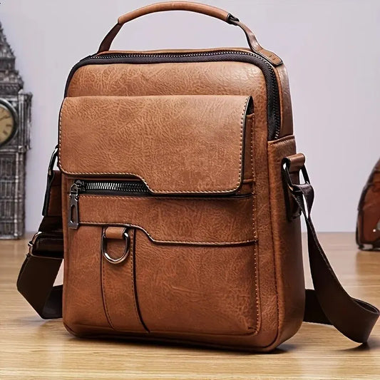 PU Leather Flaps Men's Crossbody Bags