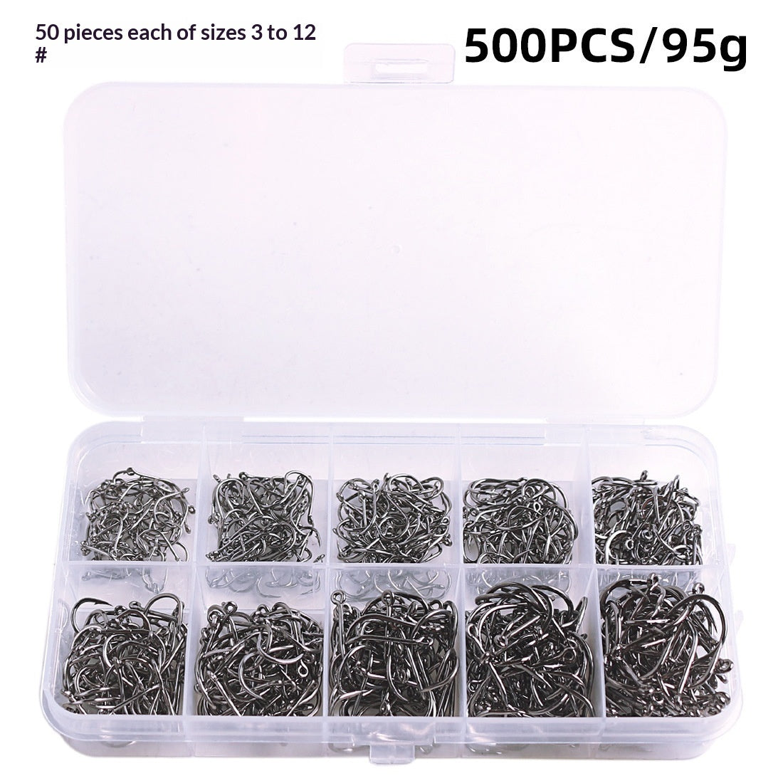 Fishing Tackle Set With Barbed Hooks