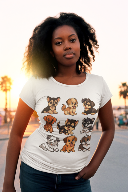 Nine Happy Puppies T-shirt design