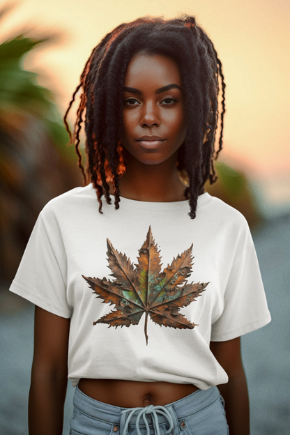 Cannabis art collection: Rusted metal cannabis leaf design