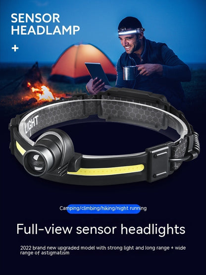 Multifunctional Silicone Night Running Induction Telescopic Zoom Outdoor Led Emergency Light