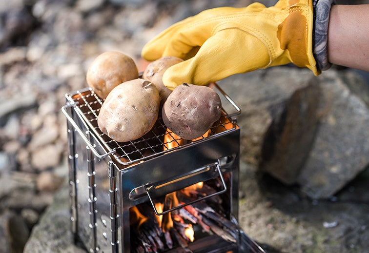 Stainless Steel Firewood Stove Camping Portable Folding
