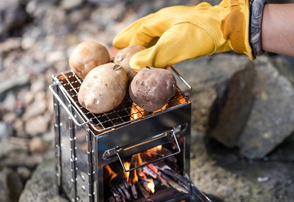 Stainless Steel Firewood Stove Camping Portable Folding