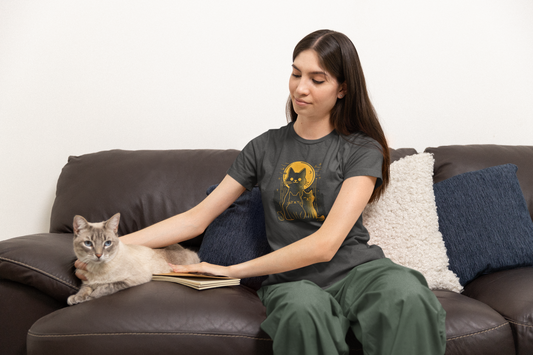 Three Cats Under the Moon T-shirt design