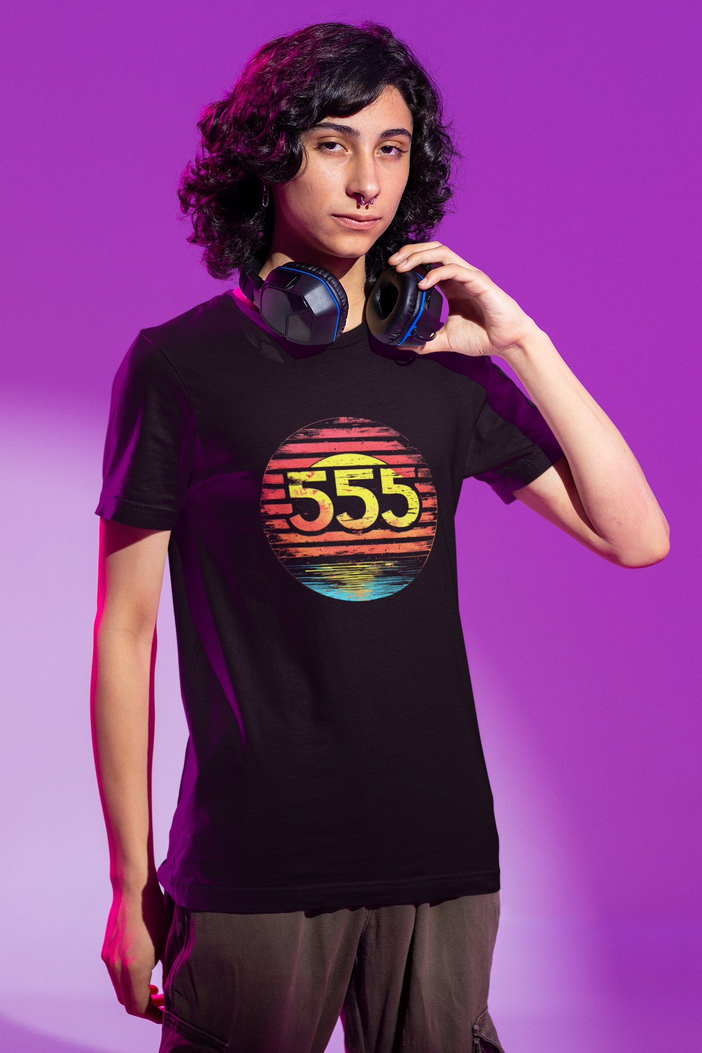 Lucky "555" Number T-shirt design