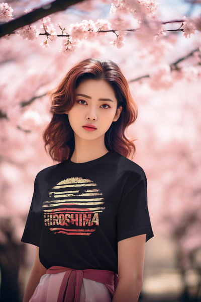 "Heavy Hiroshima Sunset T-Shirt - Bold Urban Sunset Graphic Tee, Japanese Art-Inspired Apparel"