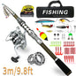 Telescopic Portable Long-Cast Rod And Reel Fishing Tackle Lure Rod Full Set