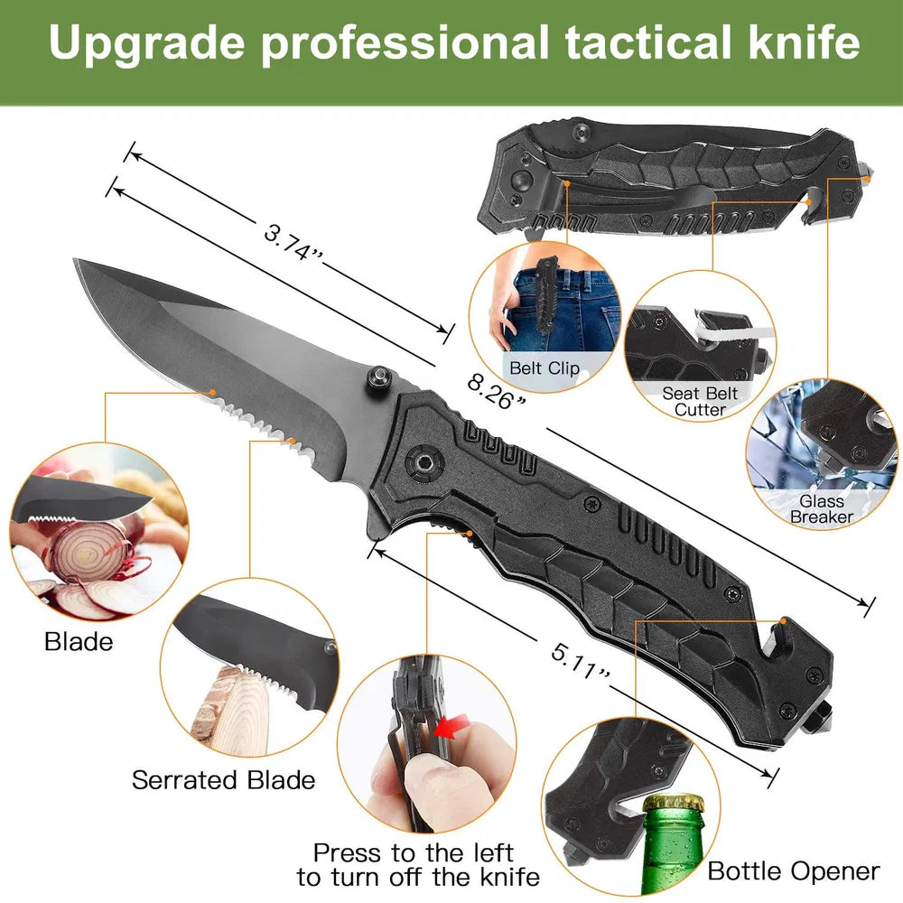 Emergency Survival Kit 30 In 1 Professional Survival Gear Equipment First Aid Supplies For SOS Tactical Hiking Hunting Camping