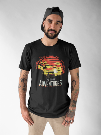 "4x4 Jungle Sunset Adventures T-Shirt – Conquer the Wild, Chase the Sunset"