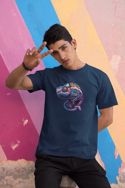 Purple chameleon t-shirt design