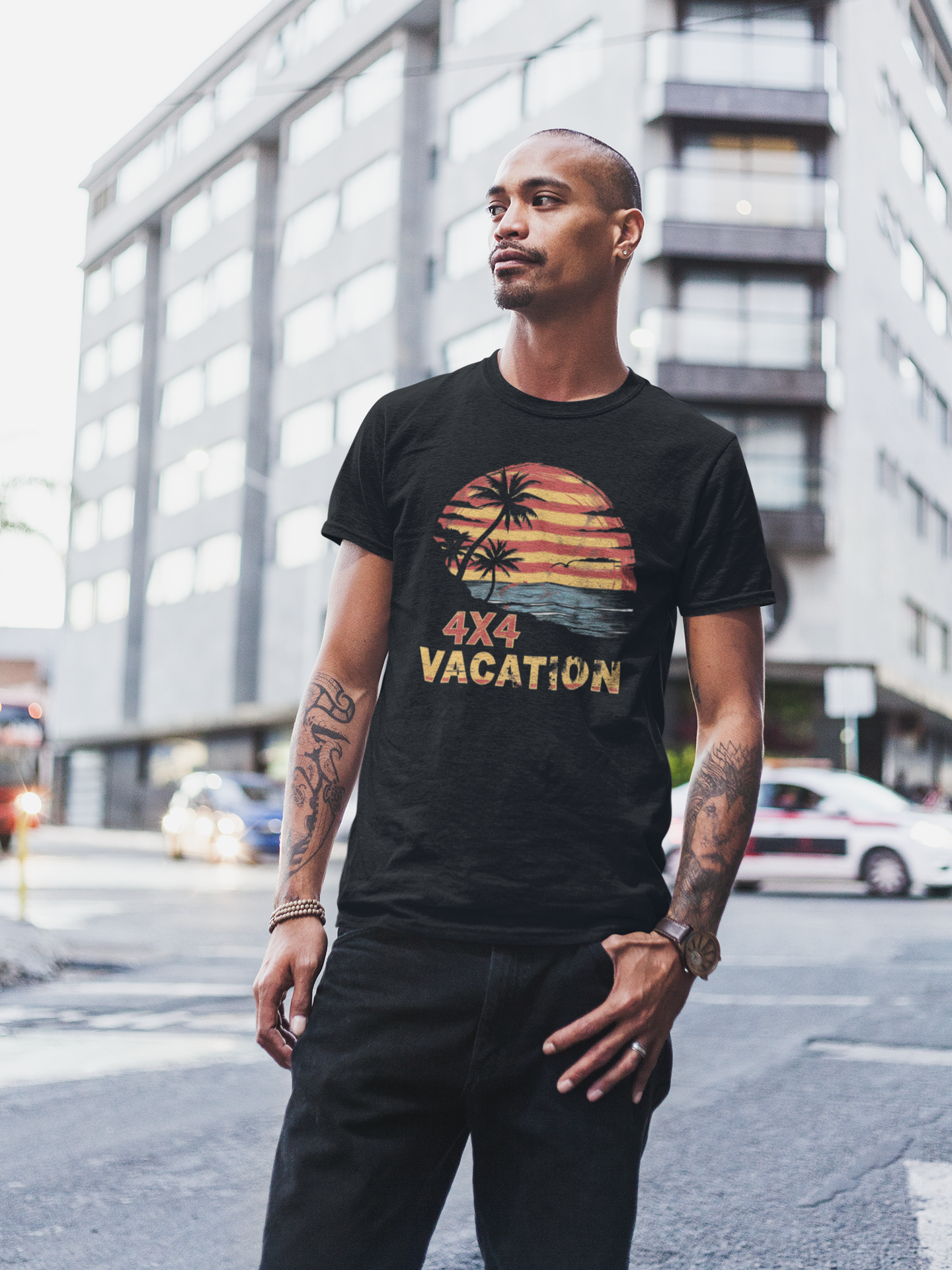 "4x4 Sunset Vacation Adventure T-Shirt – Ride Into the Horizon"