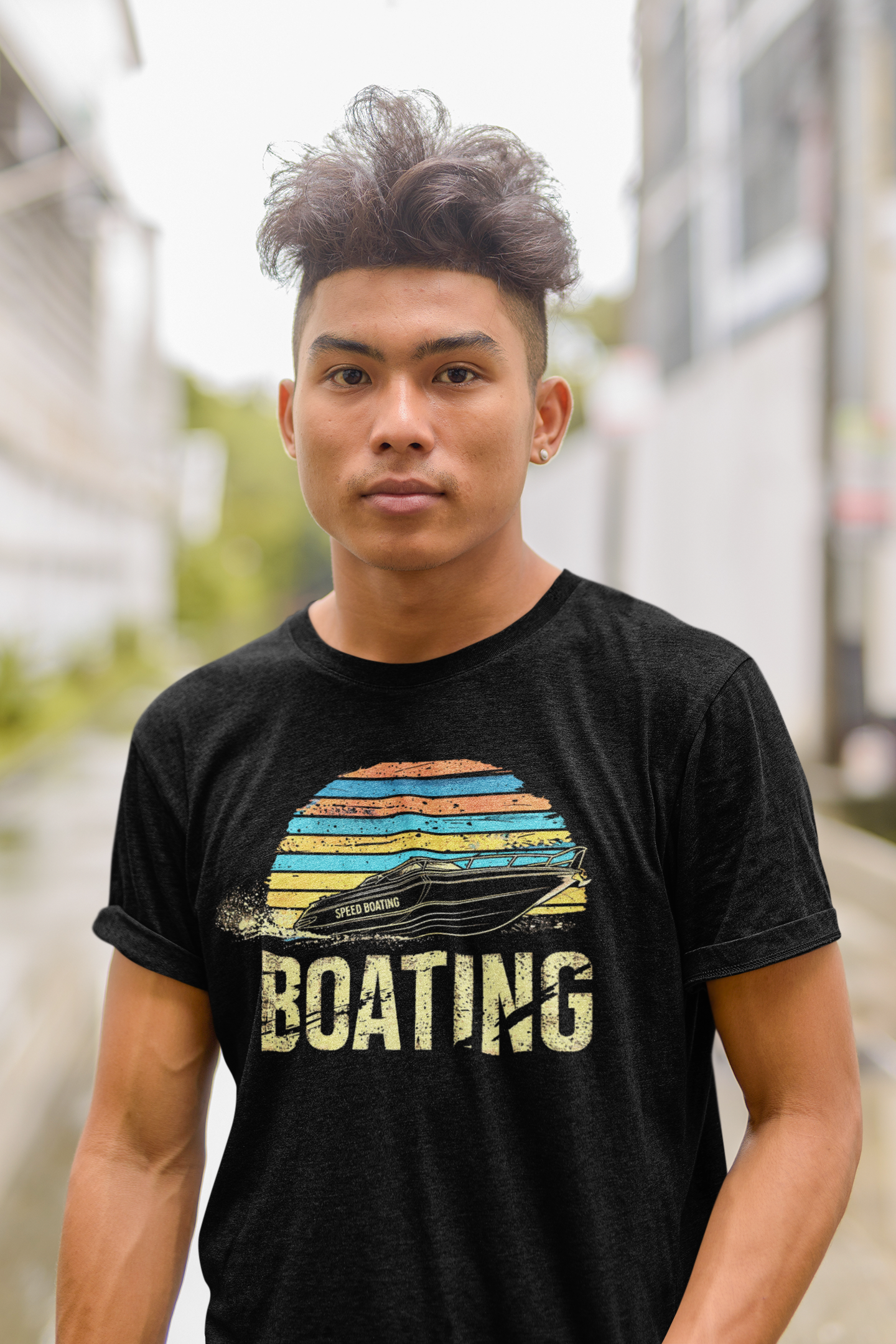 "Speed Boating Nautical T-Shirt - High-Speed Marine Adventure Design"