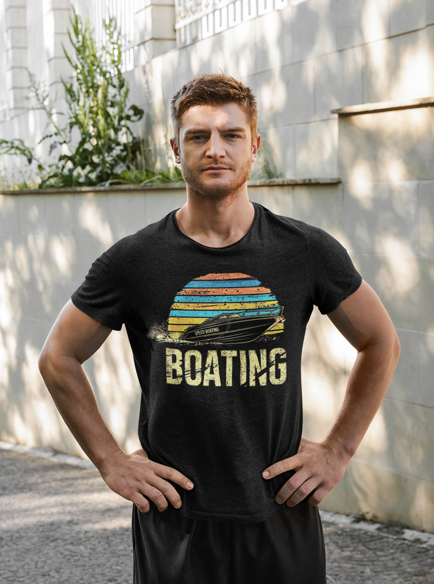 "Speed Boating Nautical T-Shirt - High-Speed Marine Adventure Design"