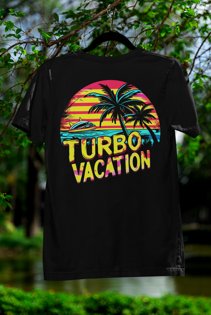 TURBO Vacation T-Shirt – Bold Retro Graphic Tee for Adventure Seekers