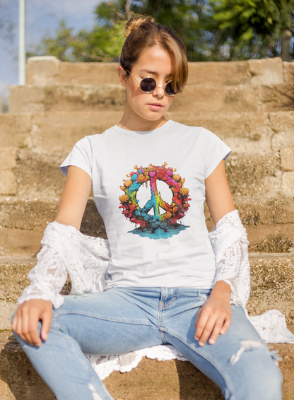 SAY NO TO WAR COLLECTION: PEACE AND LOVE SIGN IN BRIGHT COLORS