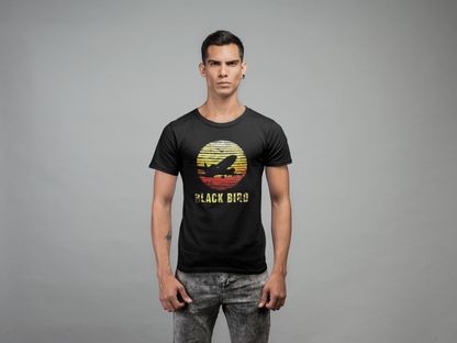 "Black Bird Jetliner Aviation Graphic Tee – Vintage Aviation-Inspired T-Shirt for Aviation Enthusiasts"